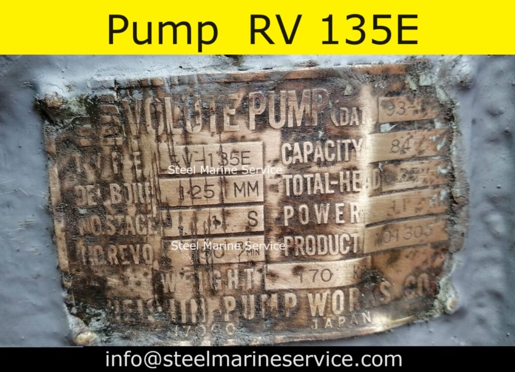 Heishin RV 135E Sea Water Pump-Repair-Spare Parts.