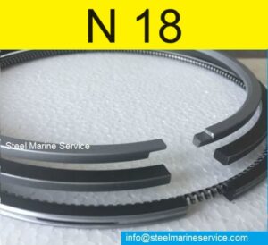 Yanmar N18 Piston Rings Installed In Piston.