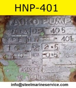 Taiko Kikai HNP 401 Bilge and Sludge Pump Repair and Spares.