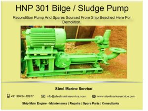 Taiko Kikai HNP 301 Bilge and Sludge Pump Recondition and Spares.