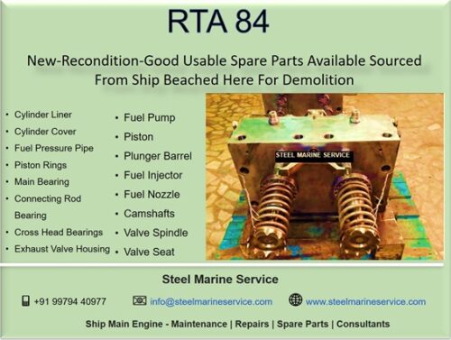 Steel Marine Service | Sulzer RTA 84 Ship Main Engine Repair and Spare ...